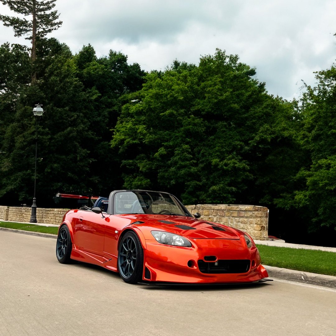 Metallic Copper Orange Vinyl Wrap on Front Shot of Honda S2000